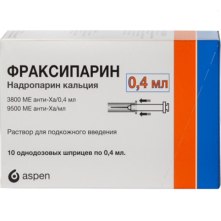 Фраксипарин 9500МЕ/мл 0,4мл шприц-ампула N1(3800МЕ в шприце) — фото 2