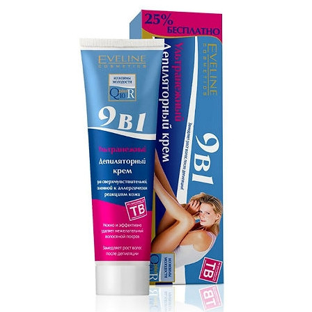 EVELINE COSMETICS КРЕМ ДЕПИЛЯТОРНЫЙ УЛЬТРАНЕЖНЫЙ 9В1 КОЭНЗИМЫ МОЛОДОСТИ Q10 PLUS R 125МЛ