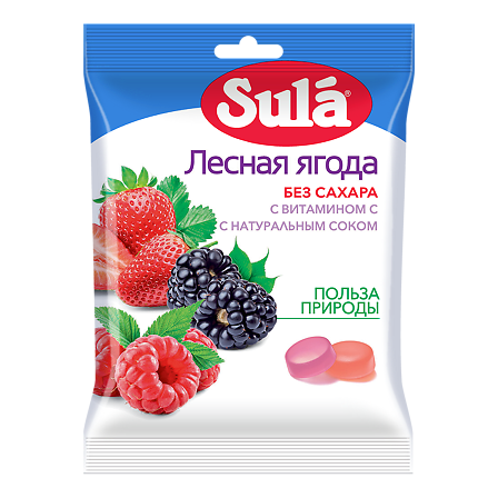ЛЕДЕНЦЫ SULA Б/САХАРА 60,0 /ЛЕСНАЯ ЯГОДА/ — фото 2