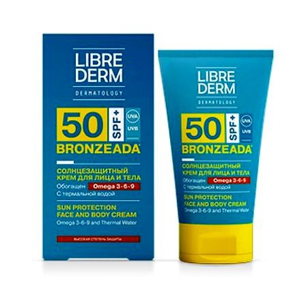 ЛИБРИДЕРМ БРОНЗИАДА КРЕМ С/ЗАЩИТНЫЙ С ОМЕГА 3-6-9 И ТЕРМАЛЬНОЙ ВОДОЙ SPF 50 150МЛ — фото 2