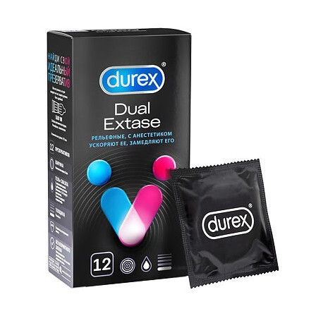 Изделия ДЮРЕКС №12 Dual Extase рельефные — фото 2