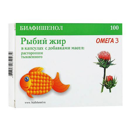 Рыбий жир Биафишенол (растор/тыквы)  капс.N100 — фото 2