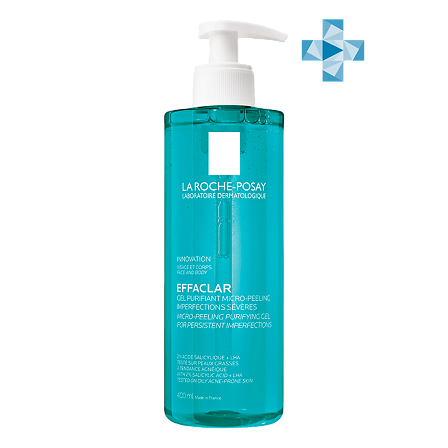 LA ROCHE-POSAY Эфаклар гель очищ.микроотшел.д/лица/тела 400мл — фото 2