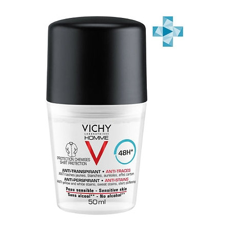 Vichy.Дезодорант шариковый пр/бел/желт.пятен 48 час.50 мл — фото 2