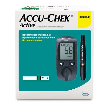 Глюкометр ACCU-CHEK Activ (в компл. 10 тестов)