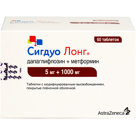СИГДУО ЛОНГ 0,005+1,0 N60 ТАБЛ МОДИФ ВЫСВОБ П/ПЛЕН/ОБОЛОЧ — фото 2